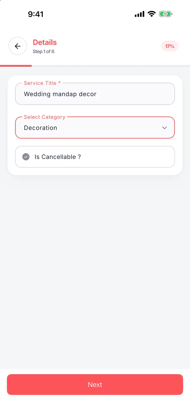 Wedza Partner app: Name and category