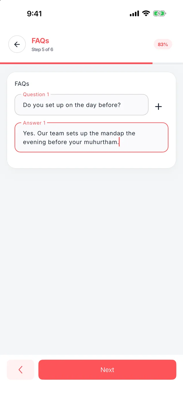 Wedza Partner app: Answer common questions