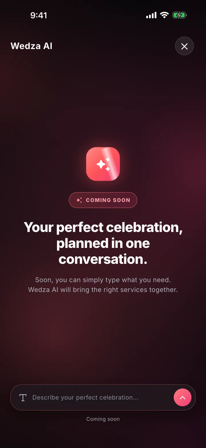 Wedza AI coming soon screen