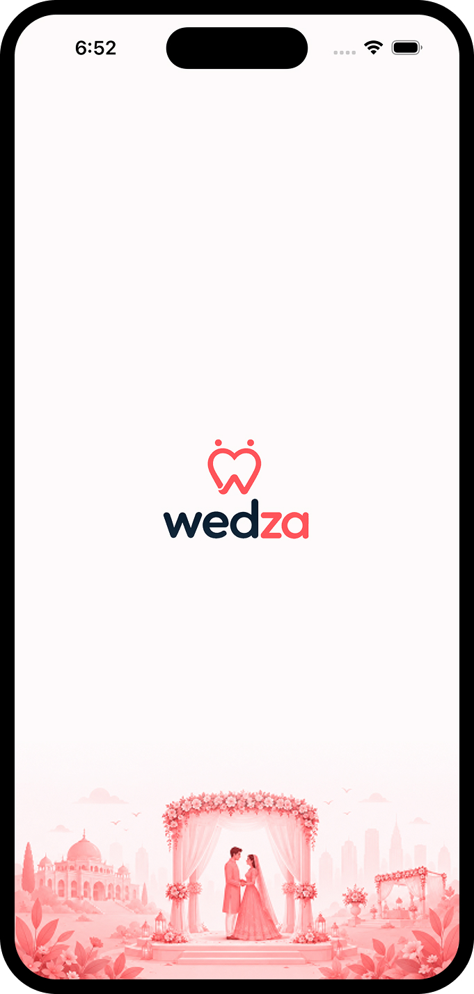 Wedza mobile app welcome screen